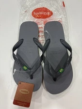 Havaianas Flip Flops Steel Gray  Size 9/10W 8M New NWT