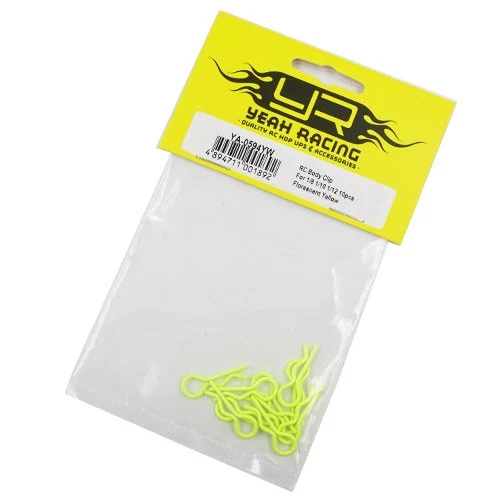 NEW Yeah Racing Body Clip 1/8 1/10 1/12 10 Florescent YEL FREE US SHIP - Image 2 of 2
