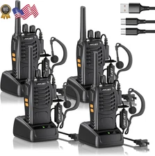 Long Range 100 Mile Walkie Talkie Two Way Radio Charge Headset Waterproof 4 PACK