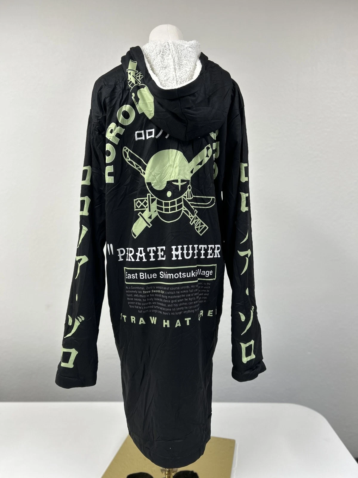 Anime Ape One Piece Zoro Pirate Hunter Reversible Snuggle Coat Jacket Size S image 2