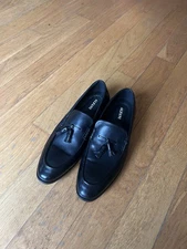 ALFANI Arthur Penny Loafers Black Slip On Tassel Loafers Men's 9 M Shoes