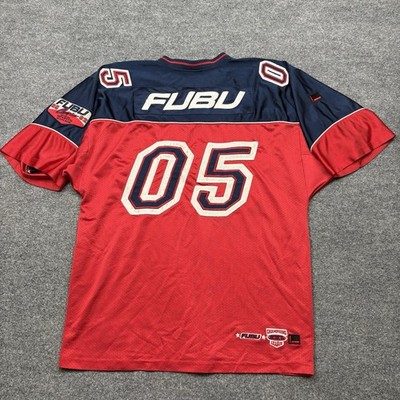 Vintage Y2K Fubu Jersey Shirt Mens Large Red Baggy Hip Hop
