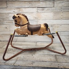 Vintage 1960's Rocking Bouncing Horse on springs Kids Toy Good Condition
