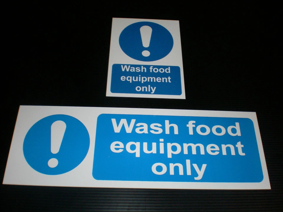 WASH FOOD EQUIPMENT ONLY sign or sticker kitchen catering hygiene cafe pub bar