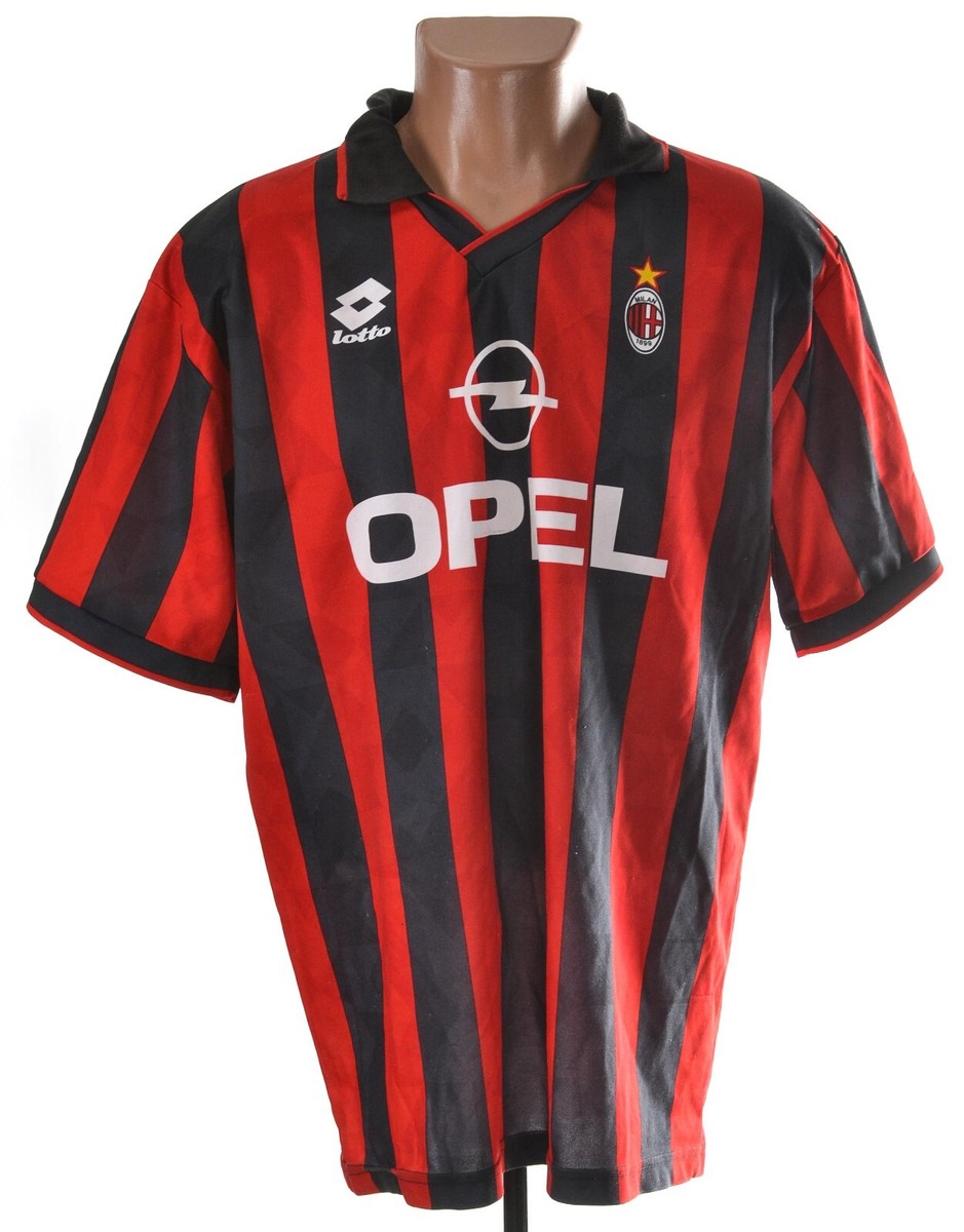 AC MILAN 1994/1995 HOME FOOTBALL SHIRT JERSEY LOTTO SIZE XL