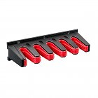Gerätehalter Besenhalter Wandhalter Kunststoff 5 Halter 310x70x98 mm rot schwarz - Bild 3 von 9