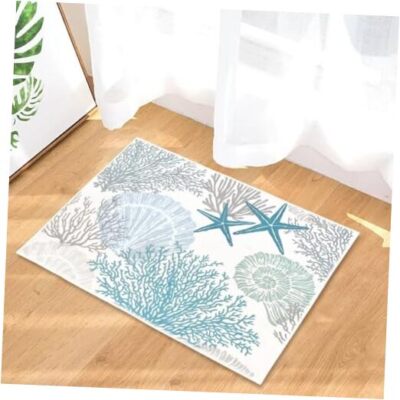 Coastal Area Rug 2x3 Throw Rugs Beach Ocean Area Carpet Small Rug 2x3 ft Blue