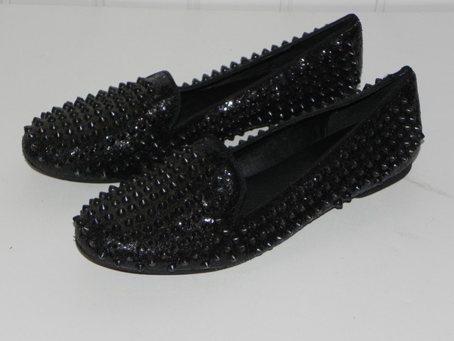steve madden black studded flats