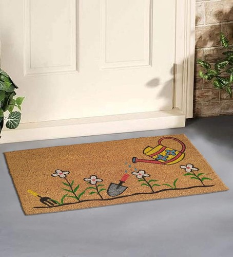 Decorative Home Entrance Mat Floral Rubber Coir PVC Backing Door Mat 40x70cm - Picture 2 of 4