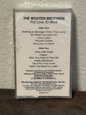 The Wooten Brothers - Put Love To Work Promo SEALED Cassette Tape 1993 R&B Jazz