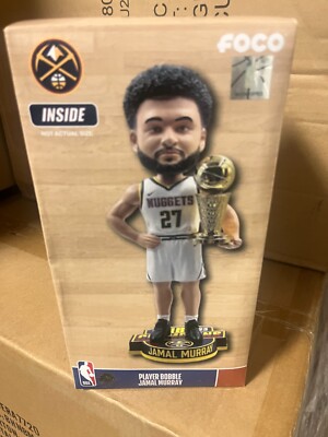 Jamal Murray Denver Nuggets 2023 NBA Champions White Uniform Bobblehead NBA NEW