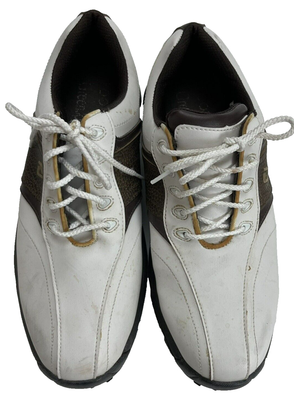 FootJoy White Brown Leather Contour Golf Shoes Mens Size 8  display picture 2