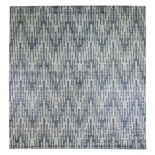 12' x 12' Pure Silk and Textured Wool Square Zigzag Hand Knotted Rug R66386