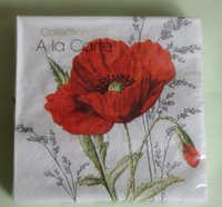 20 Servietten Klatschmohn 1 Packung Ovp Motivservietten Blumen Mohn Poppy 1/4