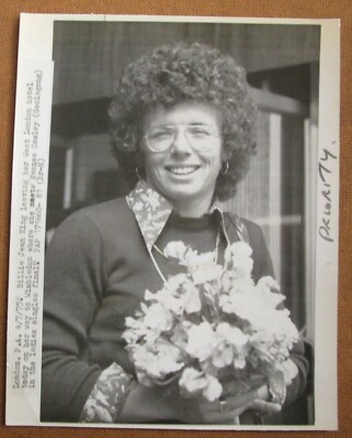 Vintage Presse PA Foto Billie Jean King Wimbledon Frauen Finale 1975 Hotel