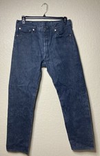 Levi s 501 Jeans Mens Actual 34x33 Tag 36x36 Button Fly Straight Fit Blue