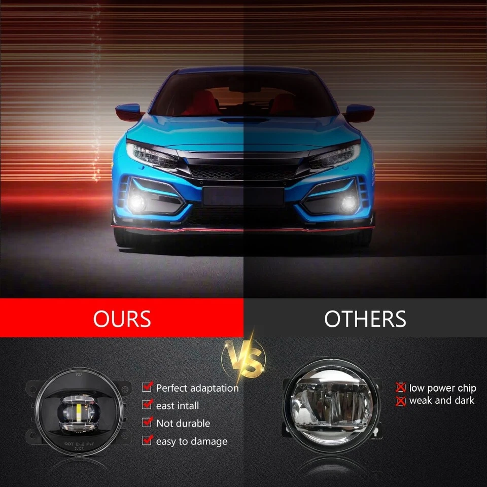 Luz antiniebla LED para Honda/Acura/Ford/Jeep/Land Rover/Lincoln/Nissan/Subaru/Porsche Foto 2 de 4
