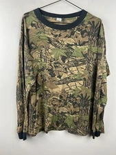 Vintage Realtree Camo Long Sleeve Shirt XL USA Made Hunting Tee 50/50 Blend