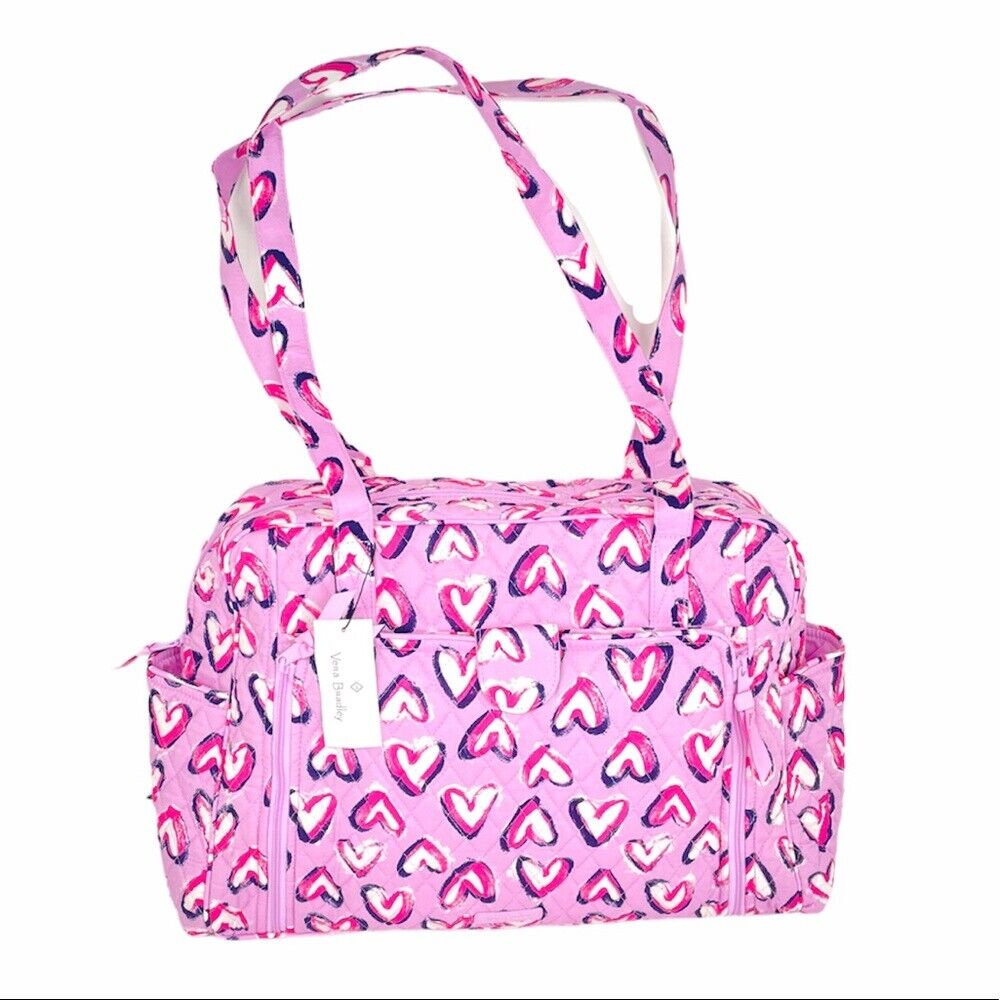 Vera Bradley Diaper Bag, Hearts Iced Pink, Purple | eBay