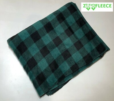 ZooFleece Green Plaid Fleece 50X60'' Blanket Warm Soft Quilt Christmas Throw Gift