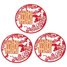 3pcs Chinese Traditional Wedding Stickers Wedding New House Layout Props