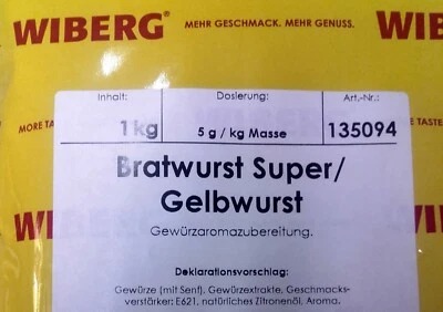 Wiberg Bratwurst Super/Gelbwurst 1 kg, Gewürz, Gewürze