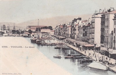 Le Quai Toulon France Postcard 1900's
