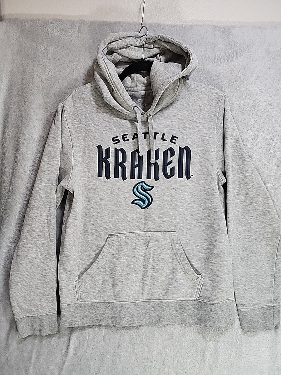 Fanatic Kraken Women's Medium Gray Hooded Sweatshirt Pullover