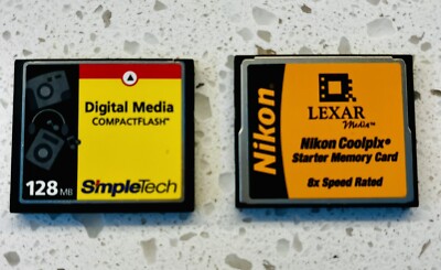 2 SimpleTech Smart Media Digital Media 128 MB & Lexar Nikon Coolpix Starter 16mb
