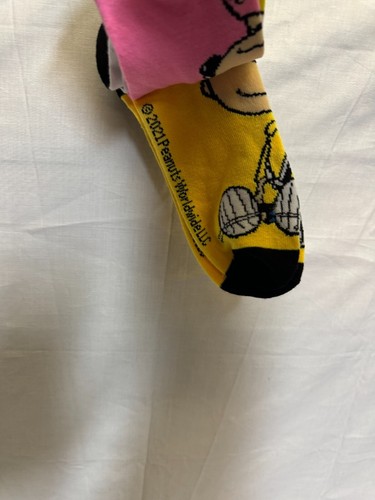 Peanuts Snoopy Ankle Socks Unisex Kids 5-10 Multicolor Polyester Stretch 3-Pack - Picture 5 of 11