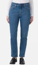 NWT Kirkland Signature Women's High Rise Straight Jeans, Blue Size 6