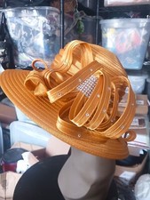Crystal Ribbon Kentucky Derby Wedding Hat Church Wide Brim Dressy Cocktail Party
