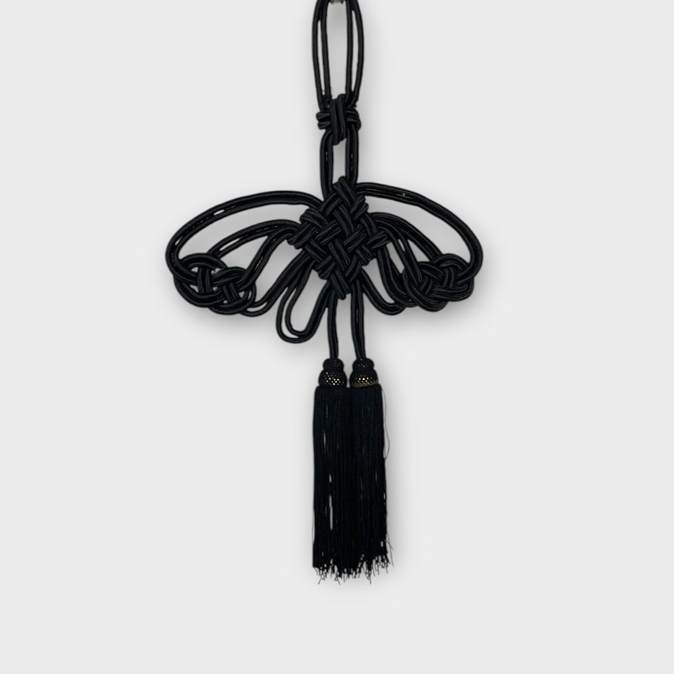 Beautiful Knotted Rope Tassle Wall Hanging Art Home Decor Solid Black