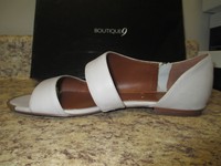 Boutique 9 Berthe Open Toe Sandals 8 M Gray Leather Upper With Box Boutique 9 Berthe Open Toe Sandals 8 M Gray Leather Upper With Box