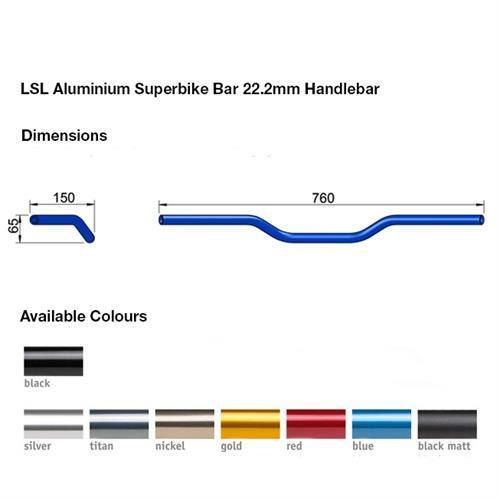LSL Superbike Bar ALU Handlebar Black 22.2mm BMW R80 ST 1983 - Foto 2 di 2