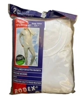 Rodex 2 PC Men's White 2XL Fleece Lined Top & Bottom Set Thermal Underwear Warm