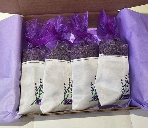 FRAGRANT LAVENDER SET / GIFT SET OF 4 Small Bags Of Natural Lavender Buds - Picture 3 of 4