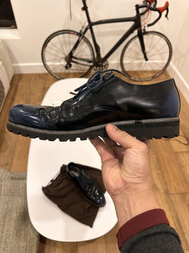 Dino Bigioni Men's Blue Leather Dress Shoes. Made in Italy size 44 - Picture 5 of 8