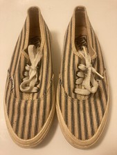 Vintage 1970’s Vans Stripe Canvas Sneakers Made In USA Women’s Size 6 RARE!!!!