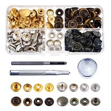 20pcs Press Studs Snap Fasteners + 3 Parts Fixing Hand Tool Hole Punch 12+15mm