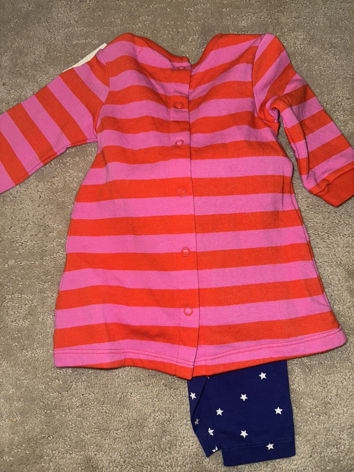 Baby Boden Halloween Owl Sweatshirt Dress With Star Leggings 3/6 Months NWT image 3