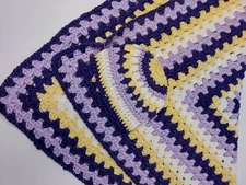 New Handmade Crocheted Soft Baby Cradle Bassinet Receiving Blanket Granny Square