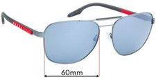 SFx Replacement Sunglass Lenses fits Prada SPS53X - 60mm Wide