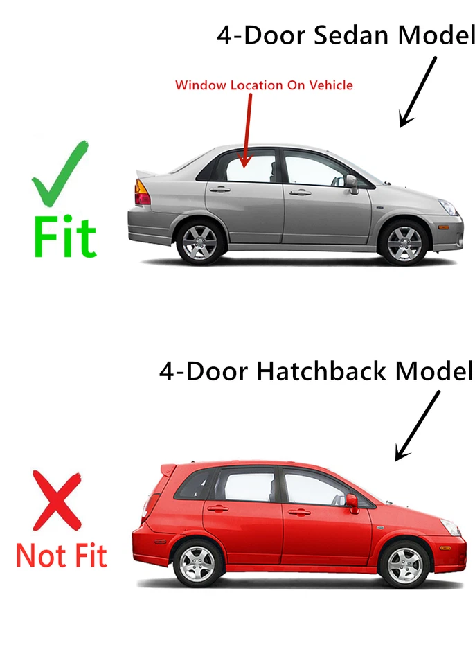 Suzuki Aerio 02-07 Rear Right Door Window Glass - Passenger Side Foto 2 de 2