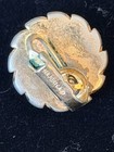 Vintage Majorica Pearl Clip Earrings Gold Laurel Wreath Spain Signed — photo 2