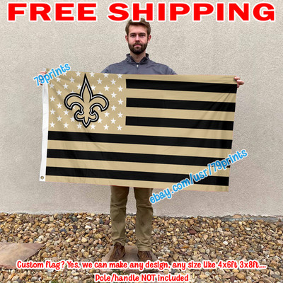 New Orleans Saints Stars Stripes 4x6 FT Flag NFL Football Banner Fan Cave Decor