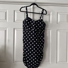Old Navy Plus Size 3X One Piece Bathing Swimsuit Black White Floral Ruched