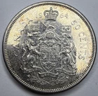 1964 Canadian Silver 50 Cents Half Dollar Coin O17