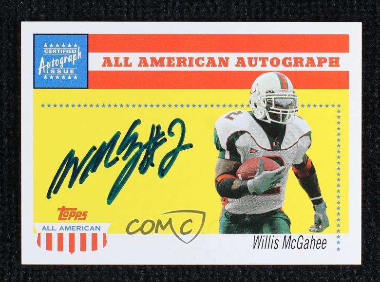 Willis McGahee Topps All-American Autograph #AAWM All American Autograph