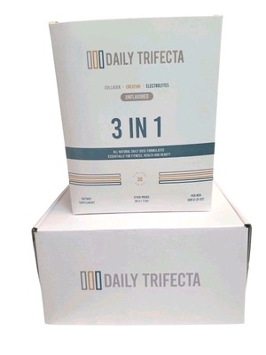 Daily Trifecta 3 In 1 Collagen Creatine Electrolytes 30 Stick Packs Unflavored 
